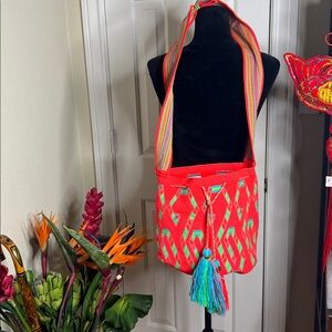 Wayuu Bucket Shoulder Bag Blaze Orange
